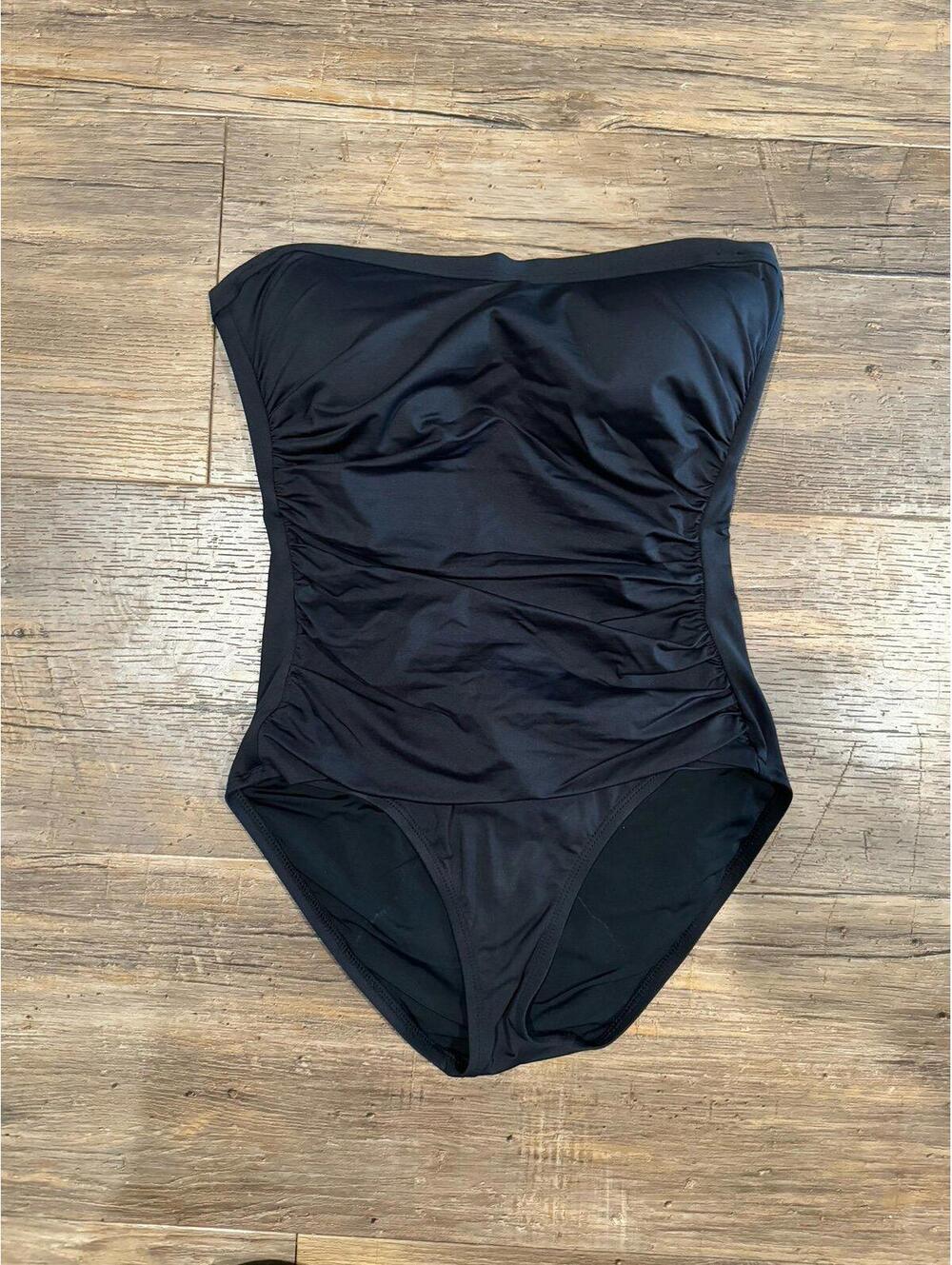 Tommy Bahama Black Strapless One Piece Swimsuit Sz 4 NWOT